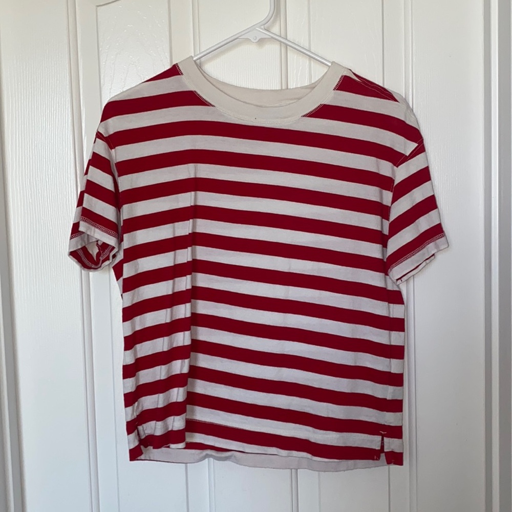 Old Nevy Red & White Striped Tee